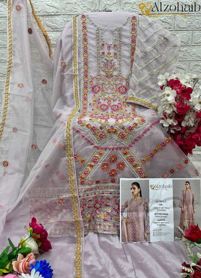 AZ 1013 A To D Embroidery Organza Pakistani Suits Wholesale Shop In Surat